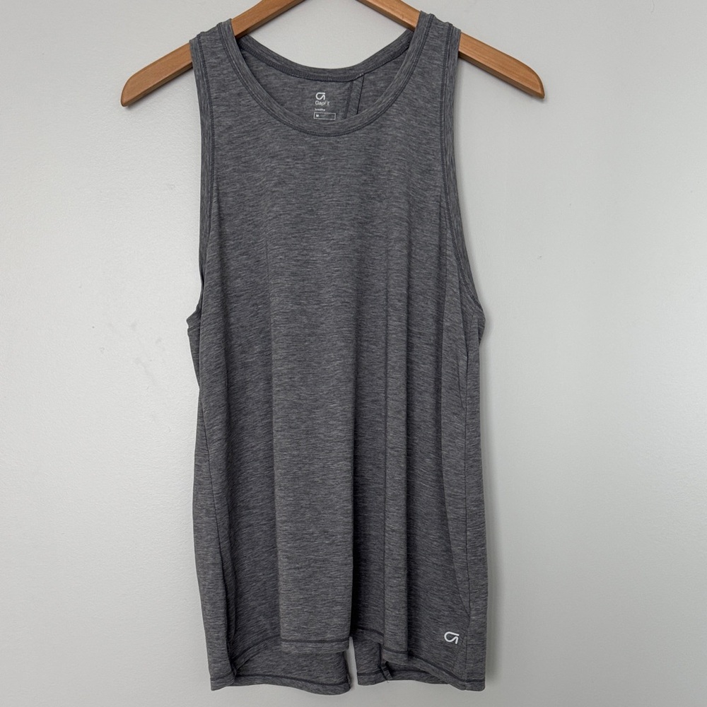 GAP GapFit Heathered Gray Open Back Top Size Medium